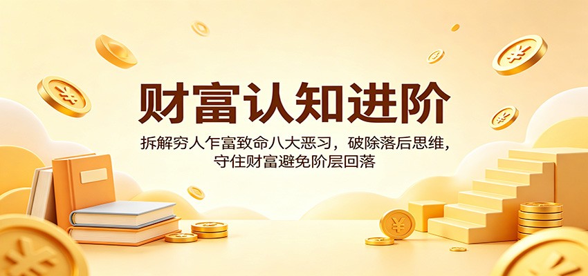 财富认知进阶：拆解穷人乍富致命八大恶习，破除落后思维，守住财富避免阶层回落-网创项目
