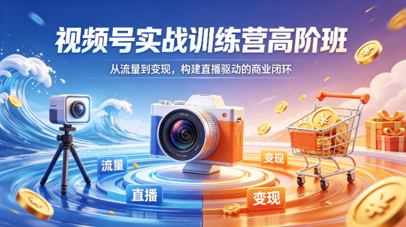 视频号实战训练营高阶班，从流量到变现，构建直播驱动的商业闭环(26年4月)-网创项目