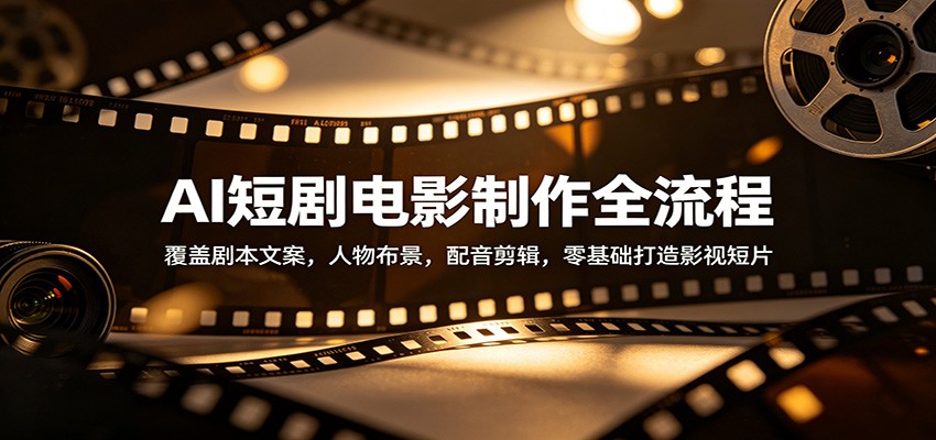 AI短剧电影制作全流程：覆盖剧本文案，人物布景，配音剪辑，零基础打造影视短片-网创项目