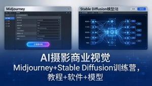 AI摄影商业视觉Midjourney+Stable Diffusion训练营，教程+软件+模型-网创项目