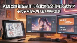 AI漫剧影视级制作与商业路径全流程实战教学，手带你从0打造AI爆款漫剧-网创项目