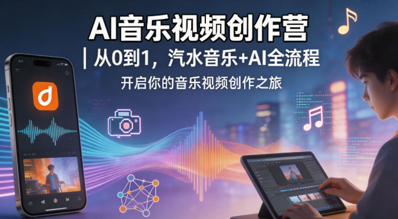 AI音乐视频创作营｜从0到1，汽水音乐+AI全流程，开启你的音乐视频创作之旅-网创项目