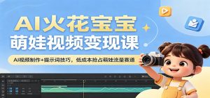 AI火花宝宝萌娃视频变现课：AI视频制作+提示词技巧，低成本抢占萌娃流量赛道-网创项目