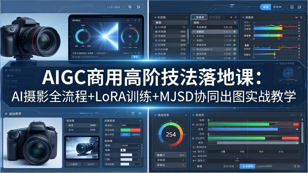 AIGC商用高阶技法落地课：AI摄影全流程+LoRA训练+MJSD协同出图实战教学-网创项目