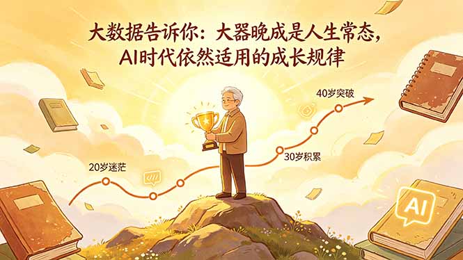 付费文章：大数据告诉你：大器晚成是人生常态，AI 时代依然适用的成长规律-网创项目