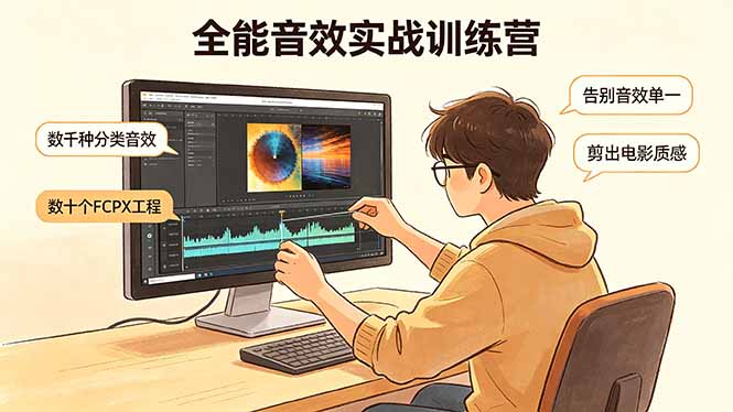 全能音效实战训练营：数千种分类音效+数十个FCPX工程，告别音效单一，剪出电影质感-网创项目