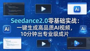Seedance2.0零基础实战：一键生成高品质AI视频，10分钟出专业级成片-网创项目