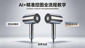AI+精准控图全流程教学 豆包关键词+PS色块分区+即梦合成搞定电商高级摄影图-网创项目