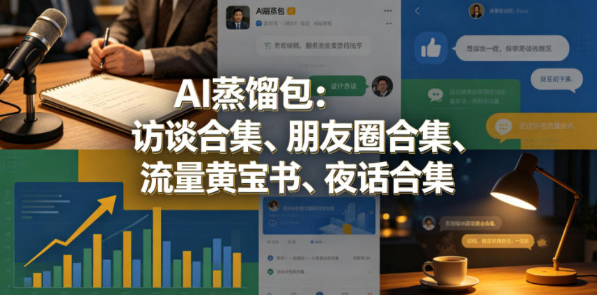 AI蒸馏包：访谈合集、朋友圈合集、流量黄宝书、夜话合集【文档】-网创项目