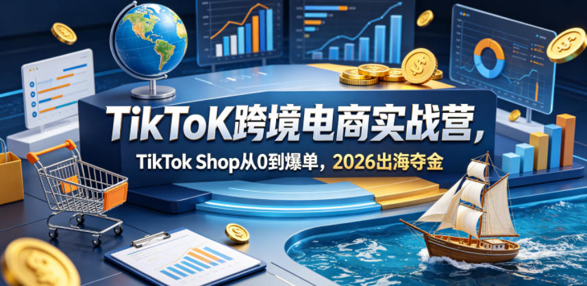 TikToK跨境电商实战营，TikTok Shop从0到爆单，2026出海夺金-网创项目