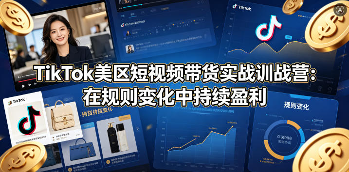 TikTok美区短视频带货实战训战营：在规则变化中持续盈利-网创项目