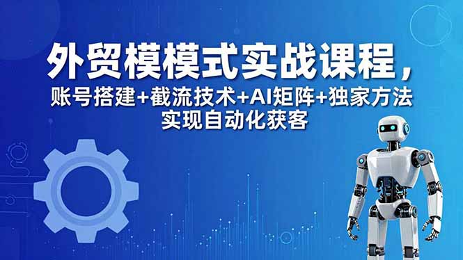 外贸新模式实战课程-更新5月，账号搭建+截流技术+AI矩阵+独家方法实现自动化获客-网创项目